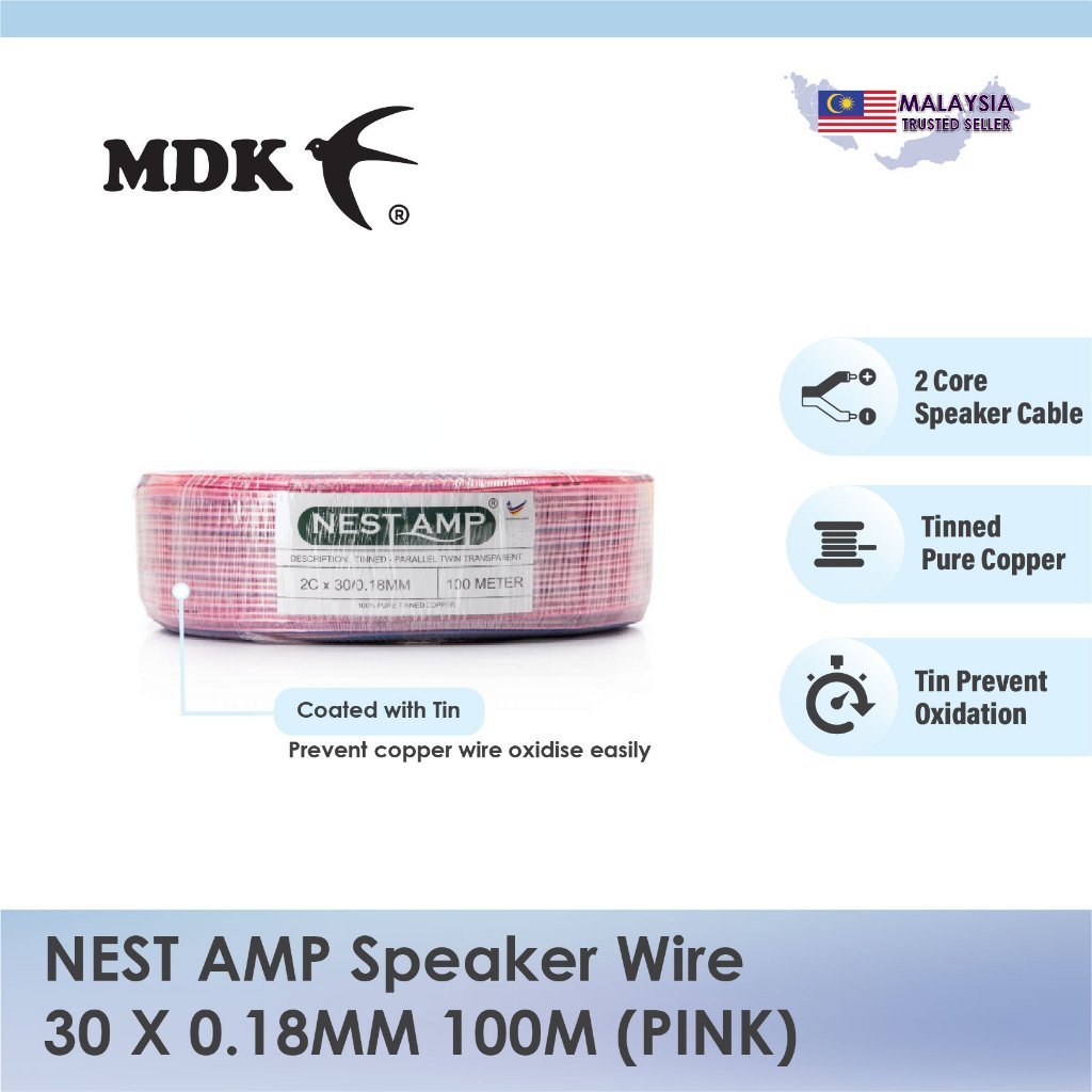 NEST AMP Speaker Wire 30/0.18mm 2C 100Meter (Tinned Pure Copper) for Swiftlet Farming - Image 2