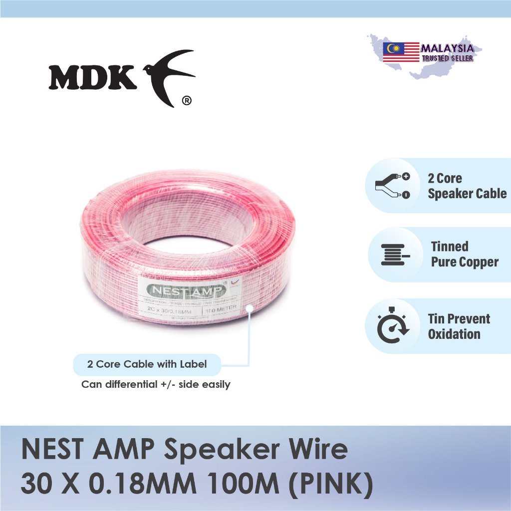 NEST AMP Speaker Wire 30/0.18mm 2C 100Meter (Tinned Pure Copper) for Swiftlet Farming - Image 3