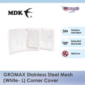 GROMAX Stainless Steel Mesh White Corner 20cm x 14.5cm (Large Size) for Swiftlet Farming