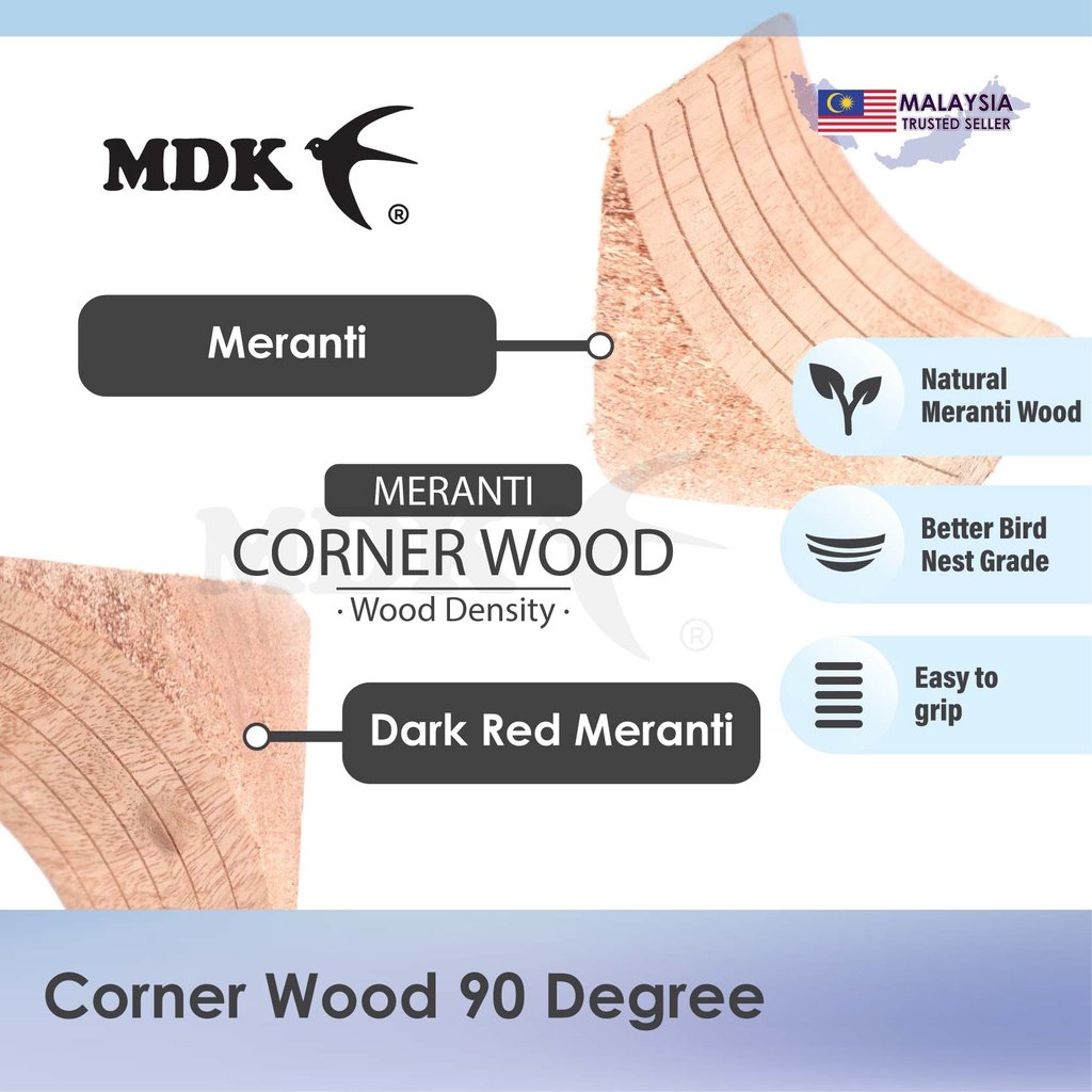 Corner Wood 90 Degree / Kayu Sudut 90 Darjah Width: 95mm Dark Red Meranti (Buy by Carton - 100pcs) - Image 4