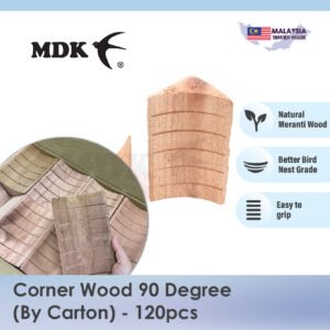 [120pcs bulk] Corner Wood 90 Degree / Kayu Sudut 90 Darjah for Swiftlet Farming/ Walit-Dark Red - S Size 85mm
