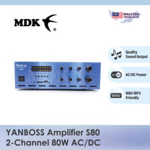 YANBOSS Amplifier S80 2-Channels 80Watt AC/DC Power for Swiftlet Farming Rumah Burung Walet