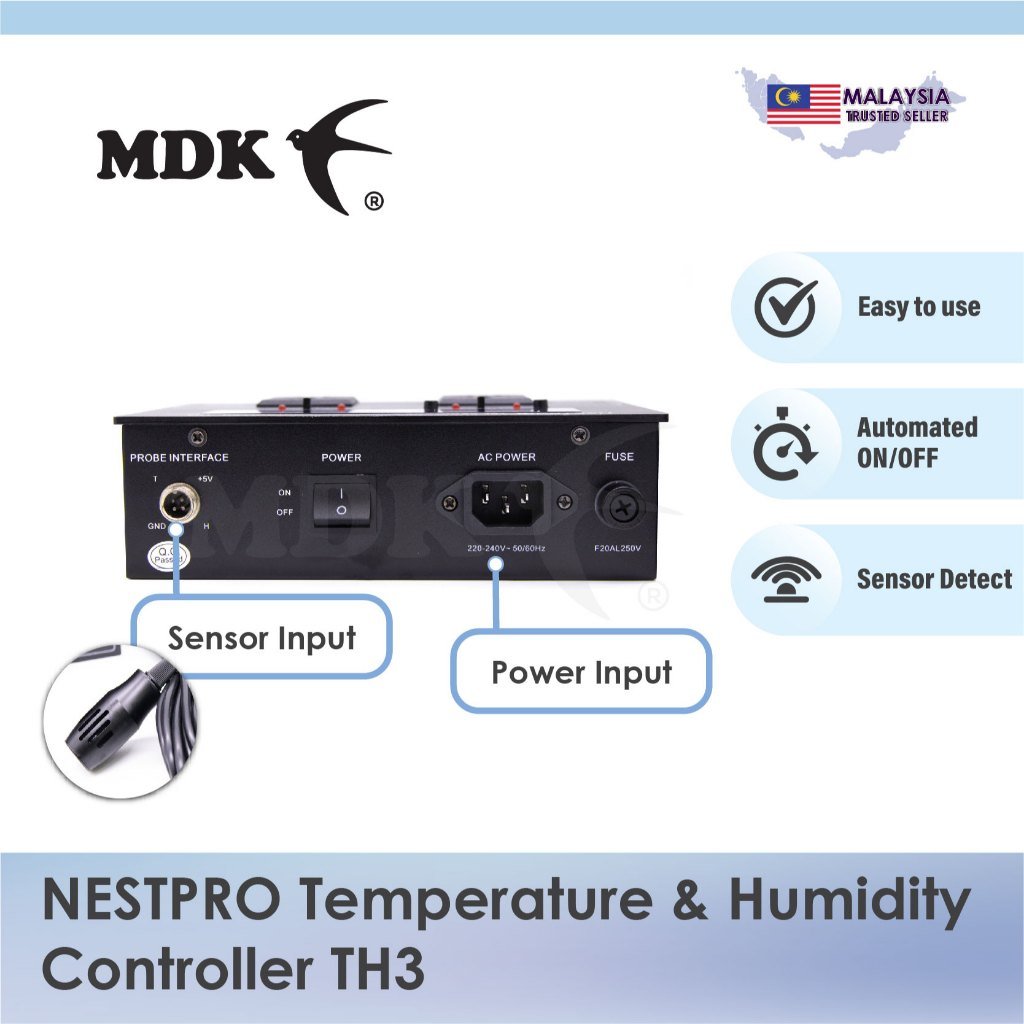 NESTPRO Temperature & Humidity Controller TH3 for Swiftlet Farming Humidifier Controller Auto Switch - Image 2