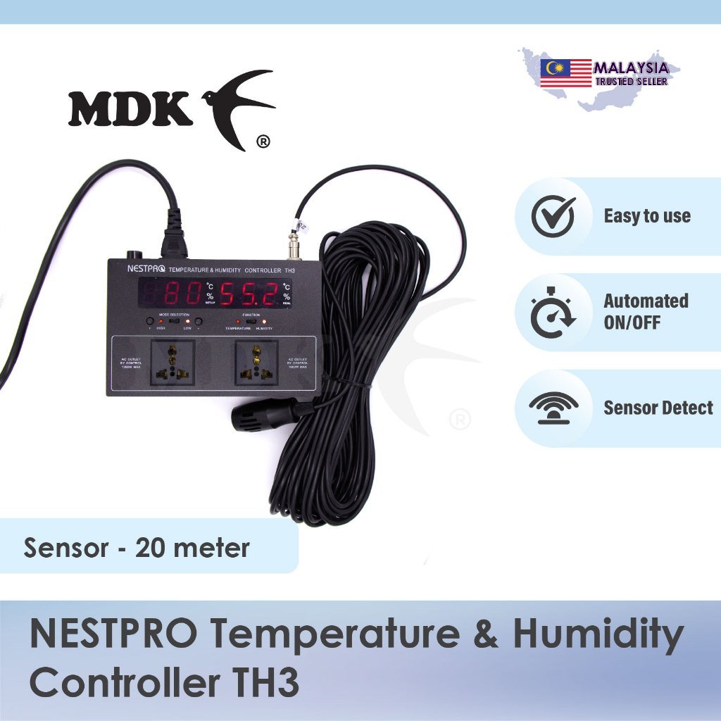 NESTPRO Temperature & Humidity Controller TH3 for Swiftlet Farming Humidifier Controller Auto Switch - Image 4