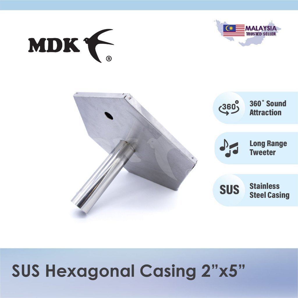 Stainless Steel Hexagonal Casing for Tweeter 2"x5" for Swiftlet Farming - Image 2