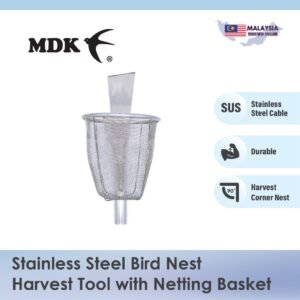 Stainless Steel Nest Harvest Tool / Scraper with Netting Basket for Birdnest Harvest Swiftlet Harvest