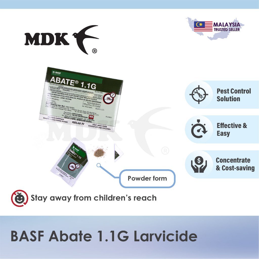 BASF Abate 1.1G Aedes Mosquito Larvae Killer Ubat Jentik Jentik Larvicide 10 gram pack - Image 3