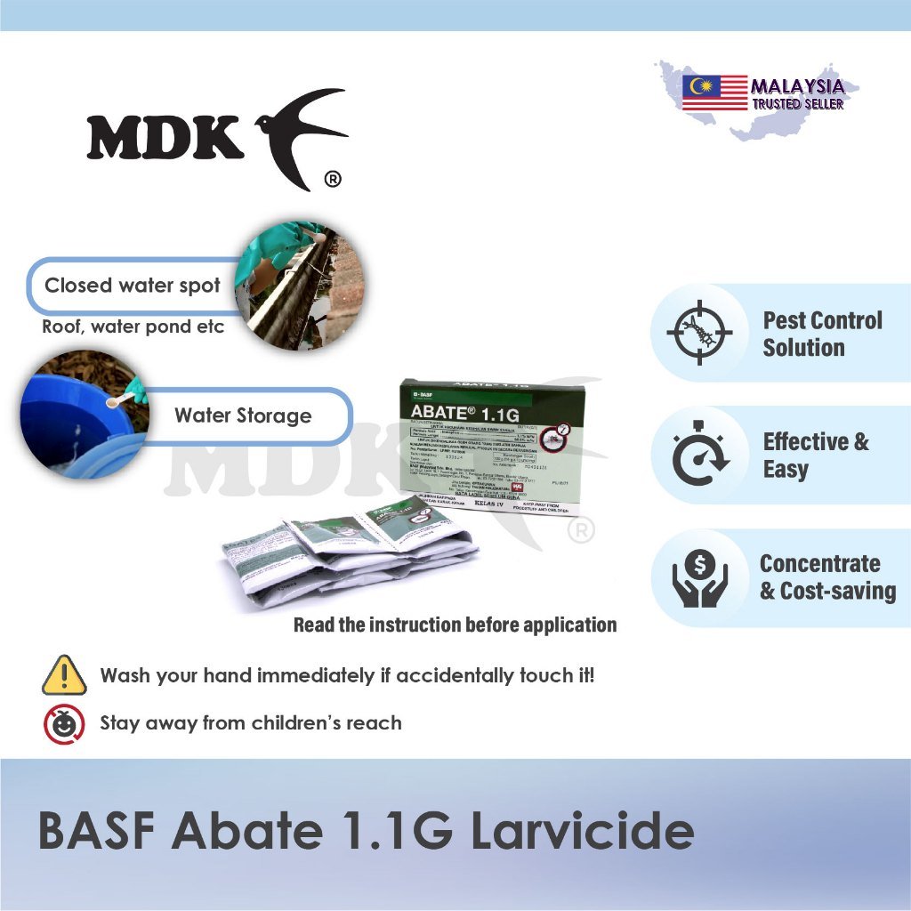 BASF Abate 1.1G Aedes Mosquito Larvae Killer Ubat Jentik Jentik Larvicide 10 gram pack - Image 5