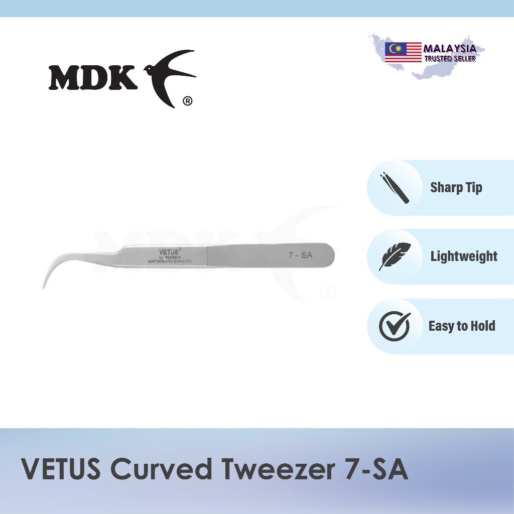 Vetus 7-SA Original Bird Nest Cleaning Curved Tweezer