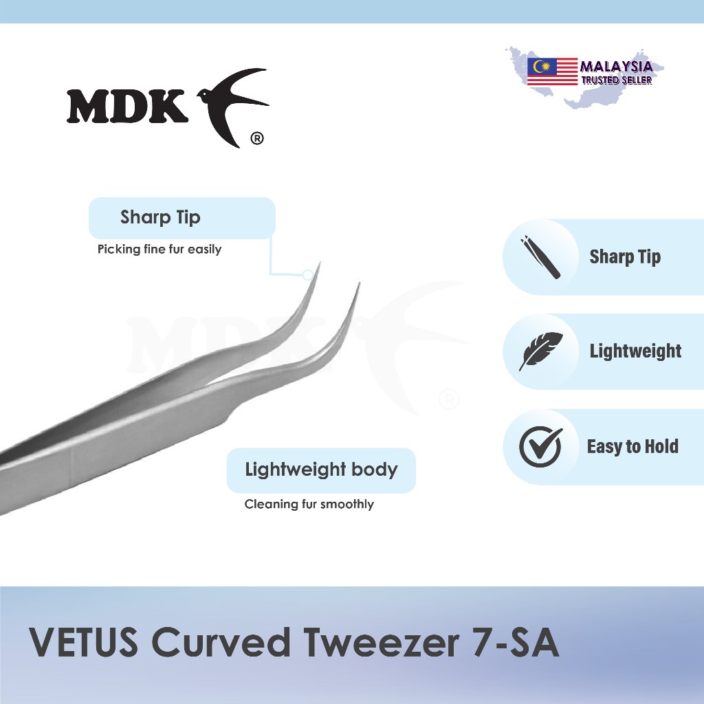 Vetus 7-SA Original Bird Nest Cleaning Curved Tweezer - Image 2