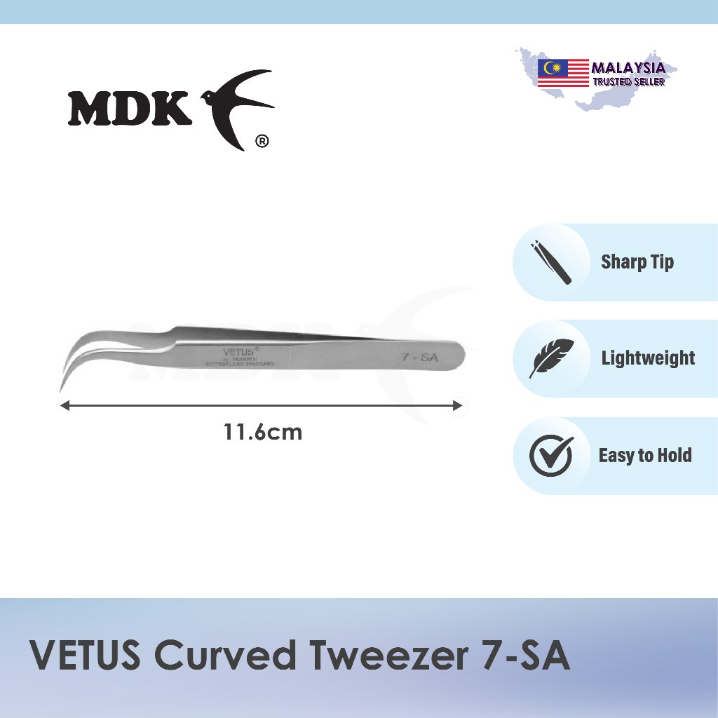 Vetus 7-SA Original Bird Nest Cleaning Curved Tweezer - Image 3