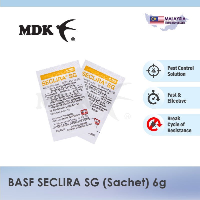 BASF Seclira SG Insecticide 6g (Sachet) Cockroach, Bed Bug, Fly, Spider, Flea Odourless Pest Control