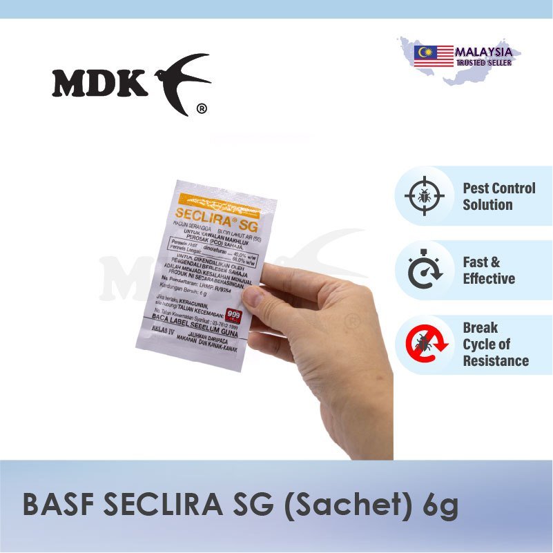BASF Seclira SG Insecticide 6g (Sachet) Cockroach, Bed Bug, Fly, Spider, Flea Odourless Pest Control - Image 2
