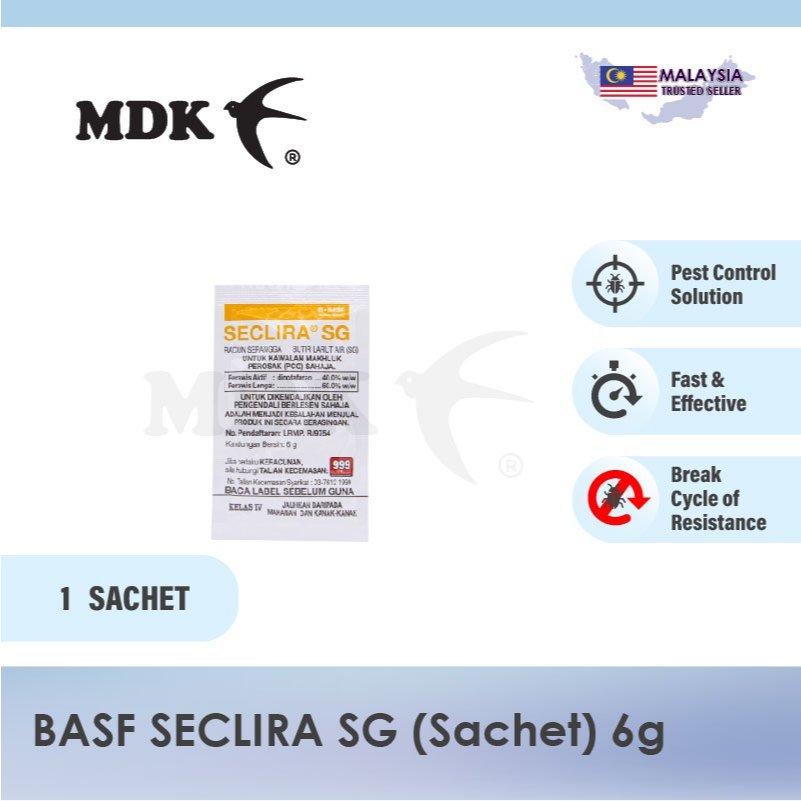 BASF Seclira SG Insecticide 6g (Sachet) Cockroach, Bed Bug, Fly, Spider, Flea Odourless Pest Control - Image 6