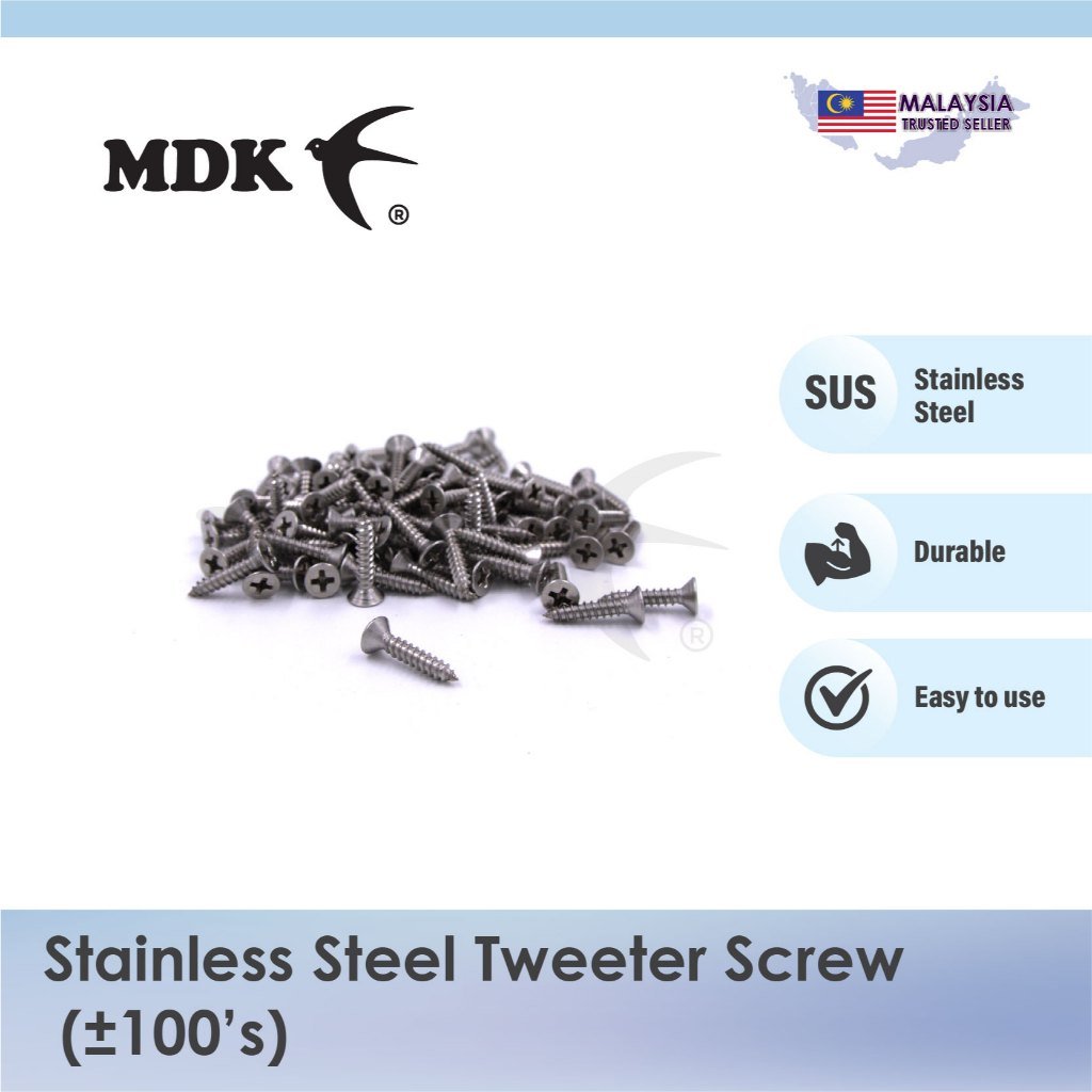 Stainless Steel Tweeter Screw Self Drilling Screw Flat Head Screw for Swiftlet Farming
