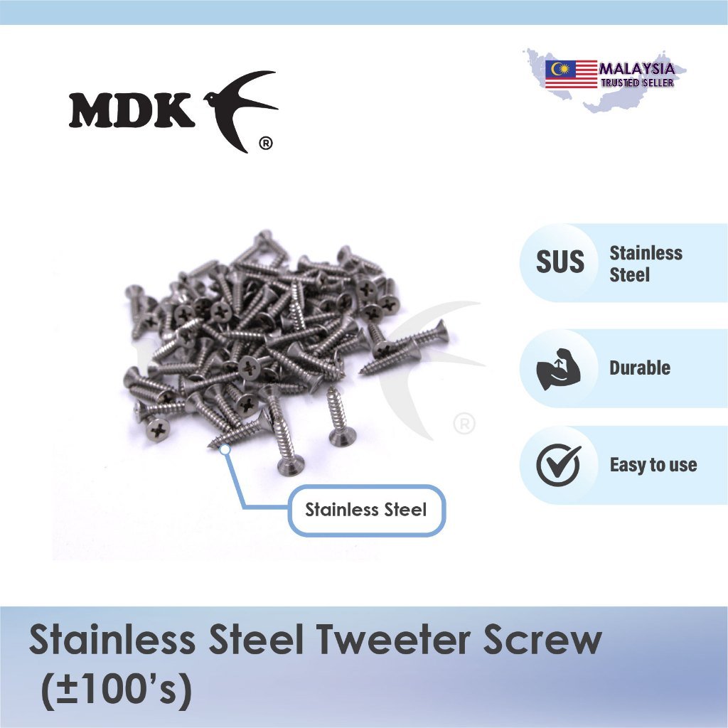 Stainless Steel Tweeter Screw Self Drilling Screw Flat Head Screw for Swiftlet Farming - Image 2