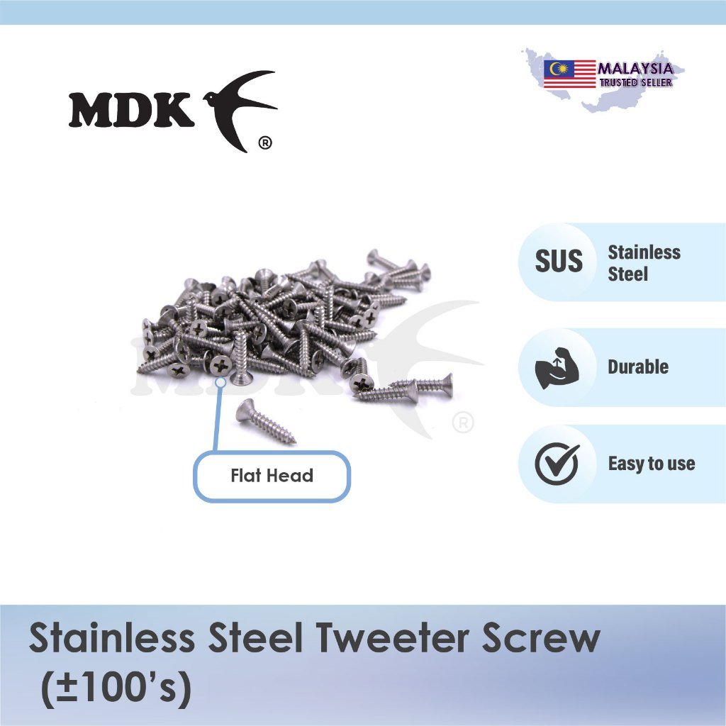 Stainless Steel Tweeter Screw Self Drilling Screw Flat Head Screw for Swiftlet Farming - Image 4