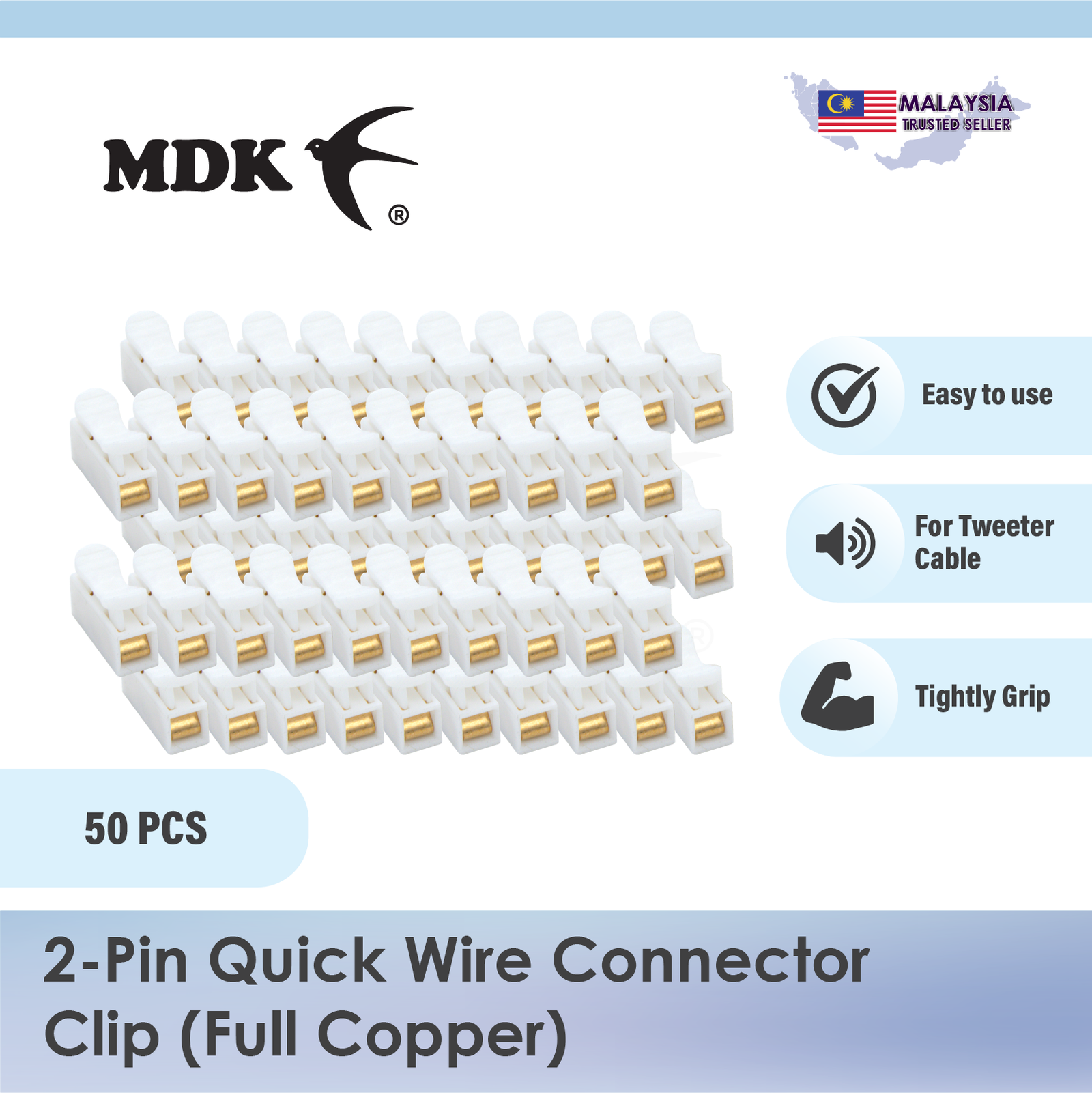 Full Copper 2 Pin Quick Wire Connector Clip 2 In 2 Out 10A 250V for Swiftlet House DIY Wiring LED Tweeter - Image 6