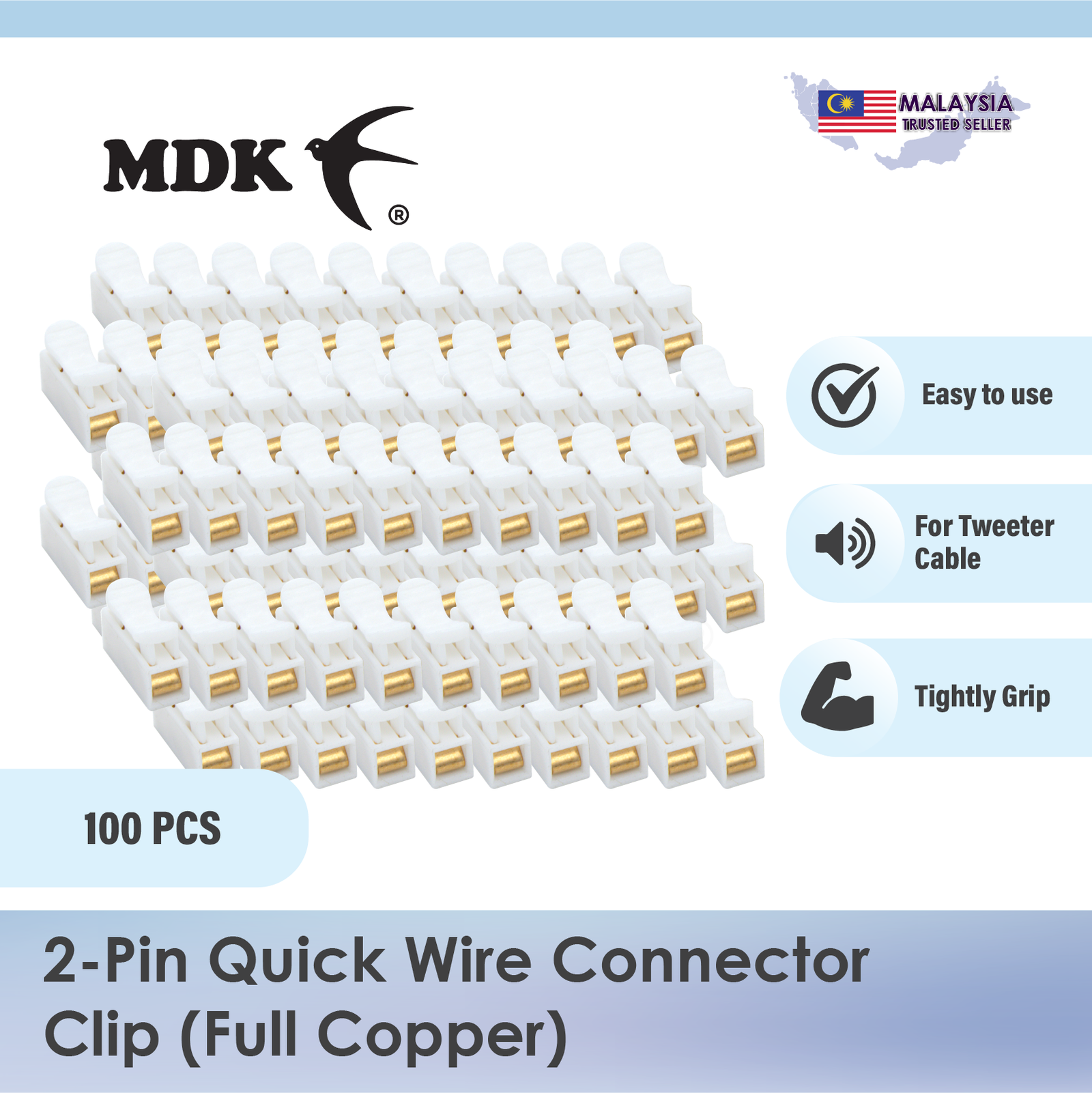 Full Copper 2 Pin Quick Wire Connector Clip 2 In 2 Out 10A 250V for Swiftlet House DIY Wiring LED Tweeter - Image 7
