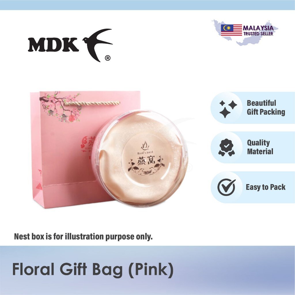 Floral Gift Bag for Bird Nest Gift Tiffany Blue Rosey Pink Doorgift Paper Bag - Image 2
