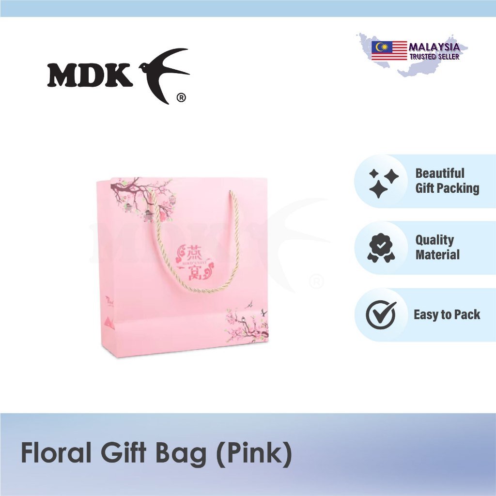 Floral Gift Bag for Bird Nest Gift Tiffany Blue Rosey Pink Doorgift Paper Bag - Image 4