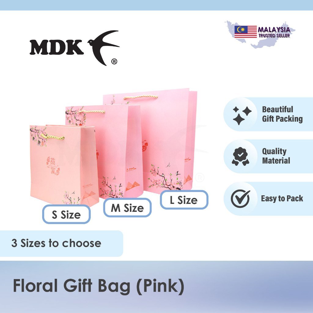 Floral Gift Bag for Bird Nest Gift Tiffany Blue Rosey Pink Doorgift Paper Bag - Image 5