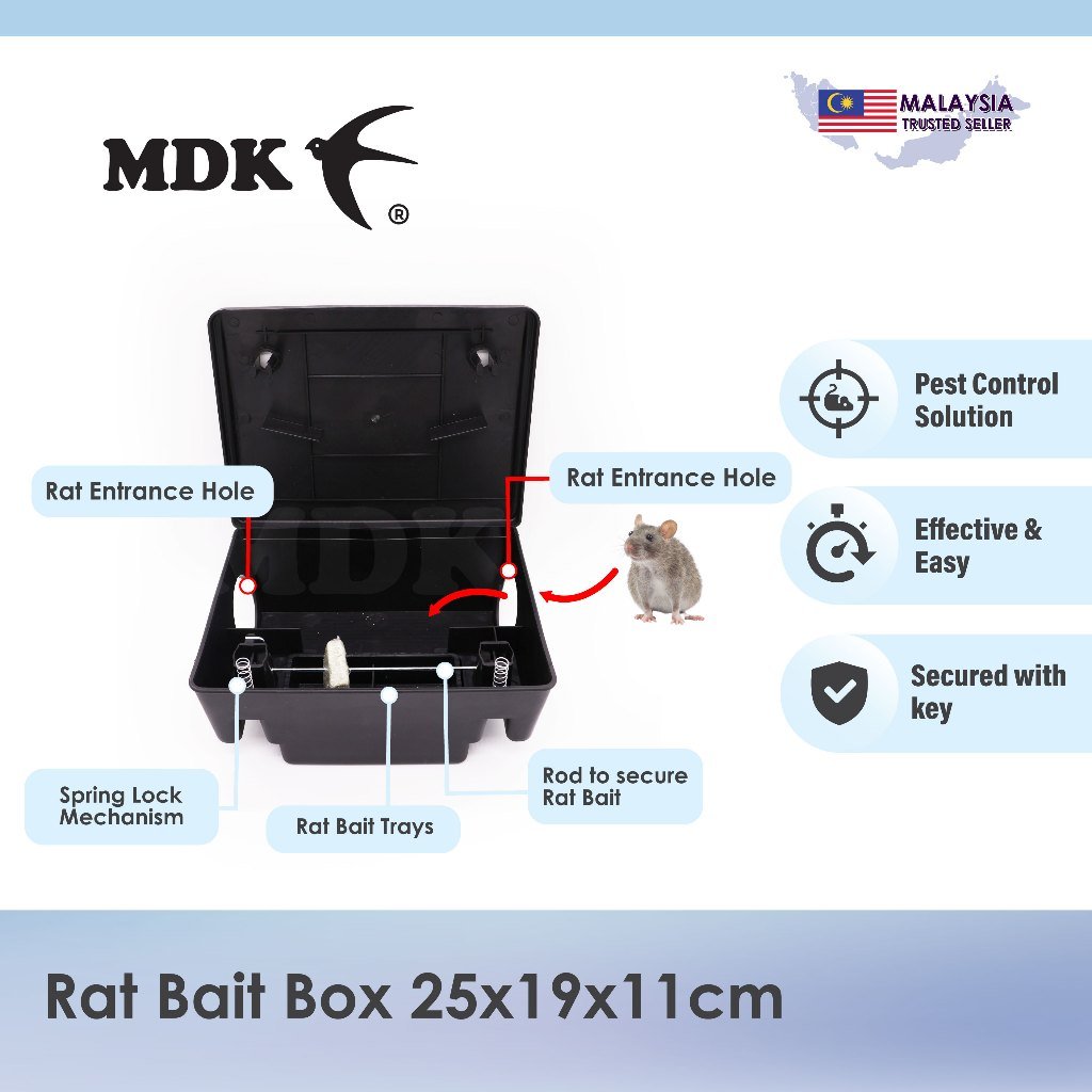 Rat Bait Box Soft Bait Station with Key Rodent Bait Box Storm Kotak Ubat Tikus - Image 2
