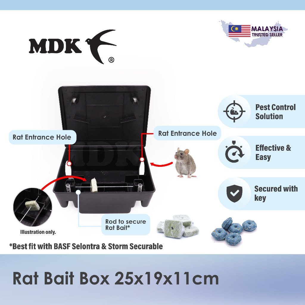Rat Bait Box Soft Bait Station with Key Rodent Bait Box Storm Kotak Ubat Tikus - Image 4