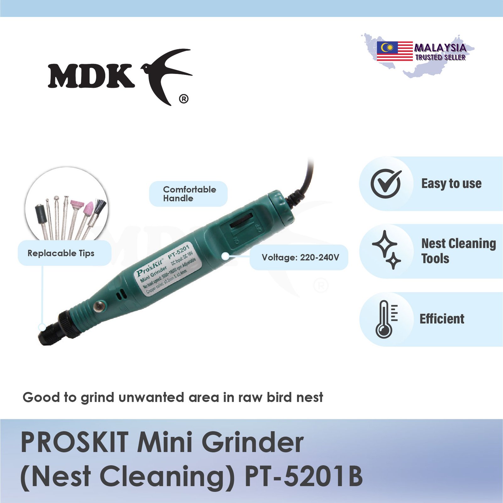 PROSKIT Mini Grinder (Nest Cleaning) PT-5201B - Image 2