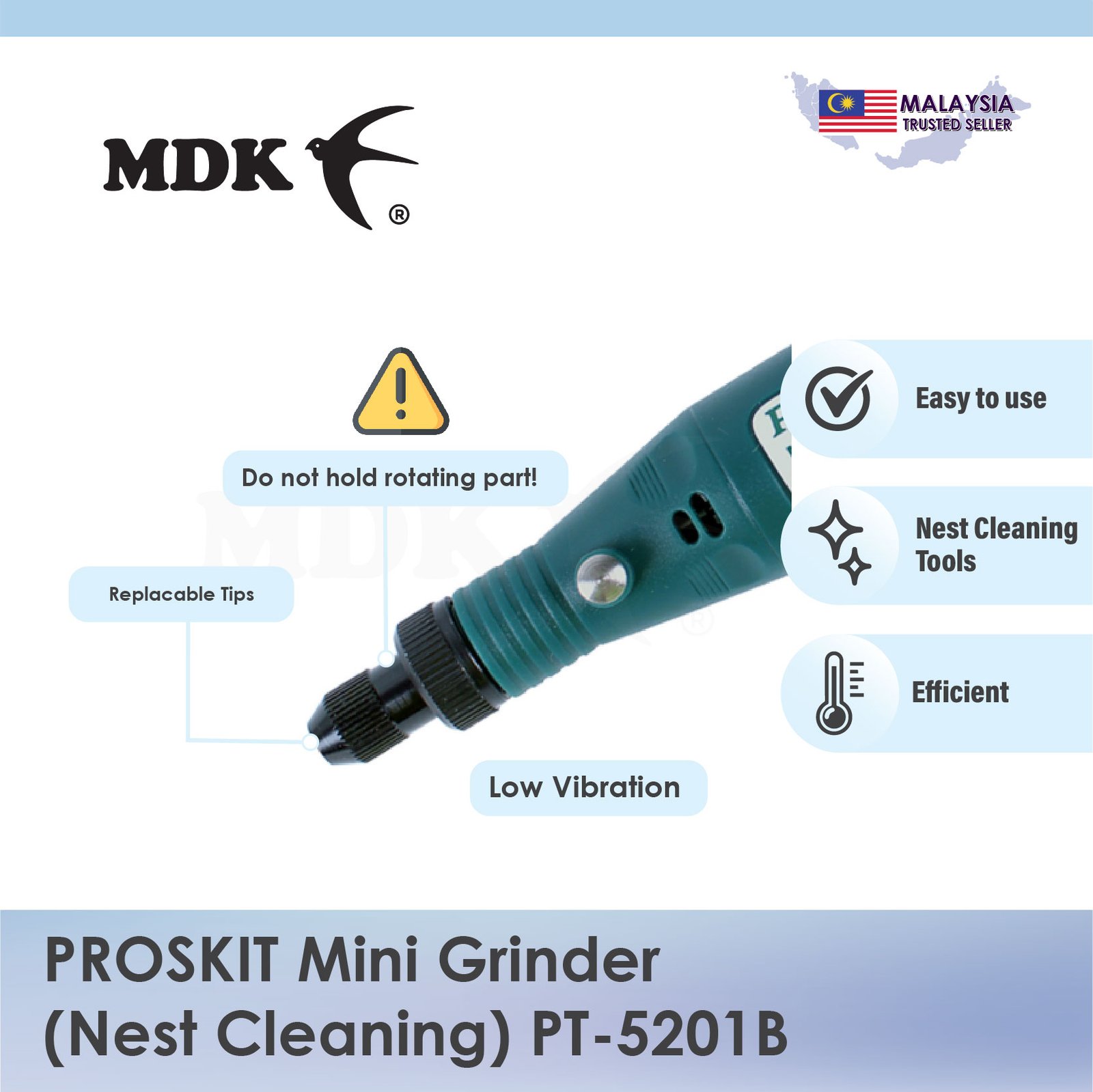 PROSKIT Mini Grinder (Nest Cleaning) PT-5201B - Image 3