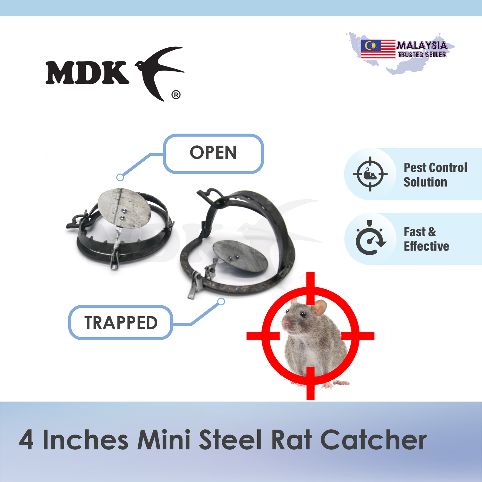 4" Mini Perangkap Besi / Mini Trap Steel - Image 3