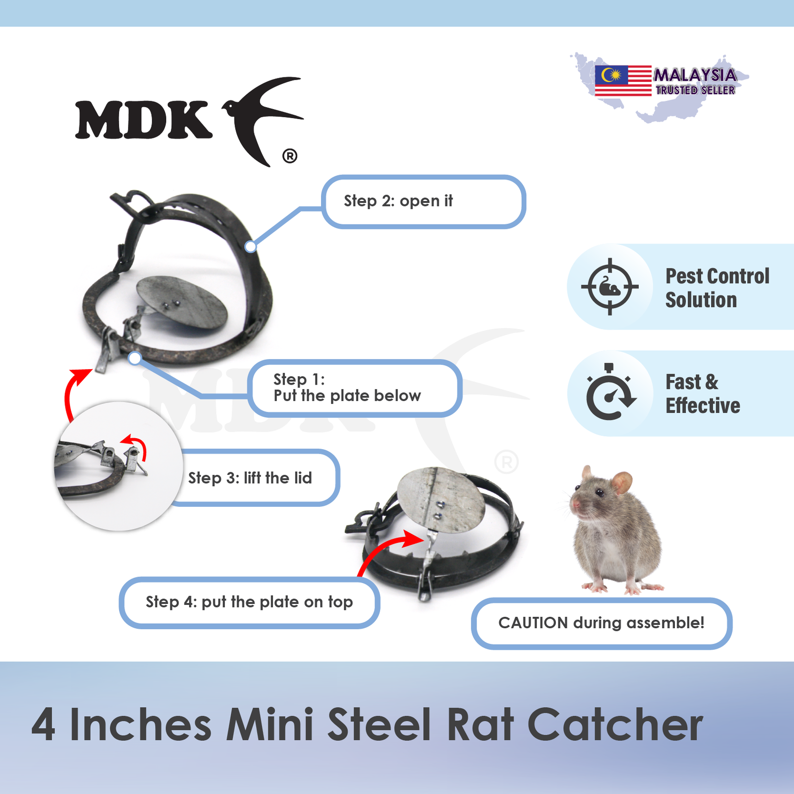 4" Mini Perangkap Besi / Mini Trap Steel - Image 5