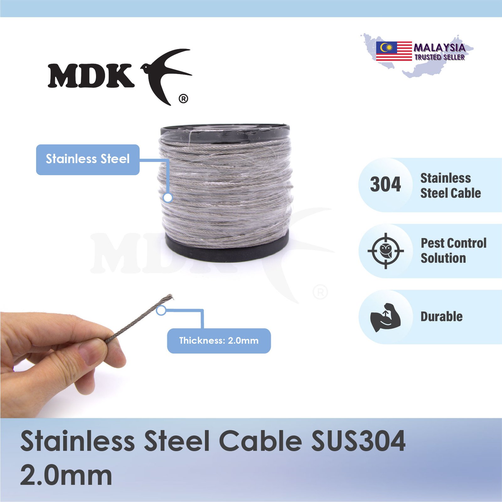Stainless Steel Cable SUS304 20M / 50M / 100M - Image 2