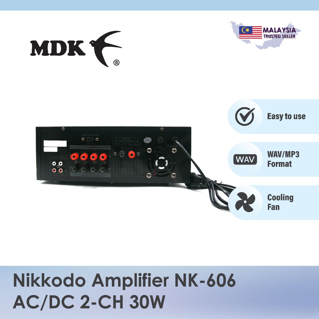 Nikkodo Amplifier NK-606 AC/DC 2-Channel 30W for Swiftlet Farming - Image 2