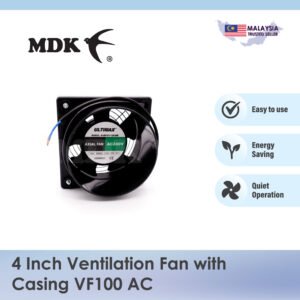 4" Ventilation Fan with Casing VF100 AC (Double Ball Bearing Fan) for Swiftlet Farming
