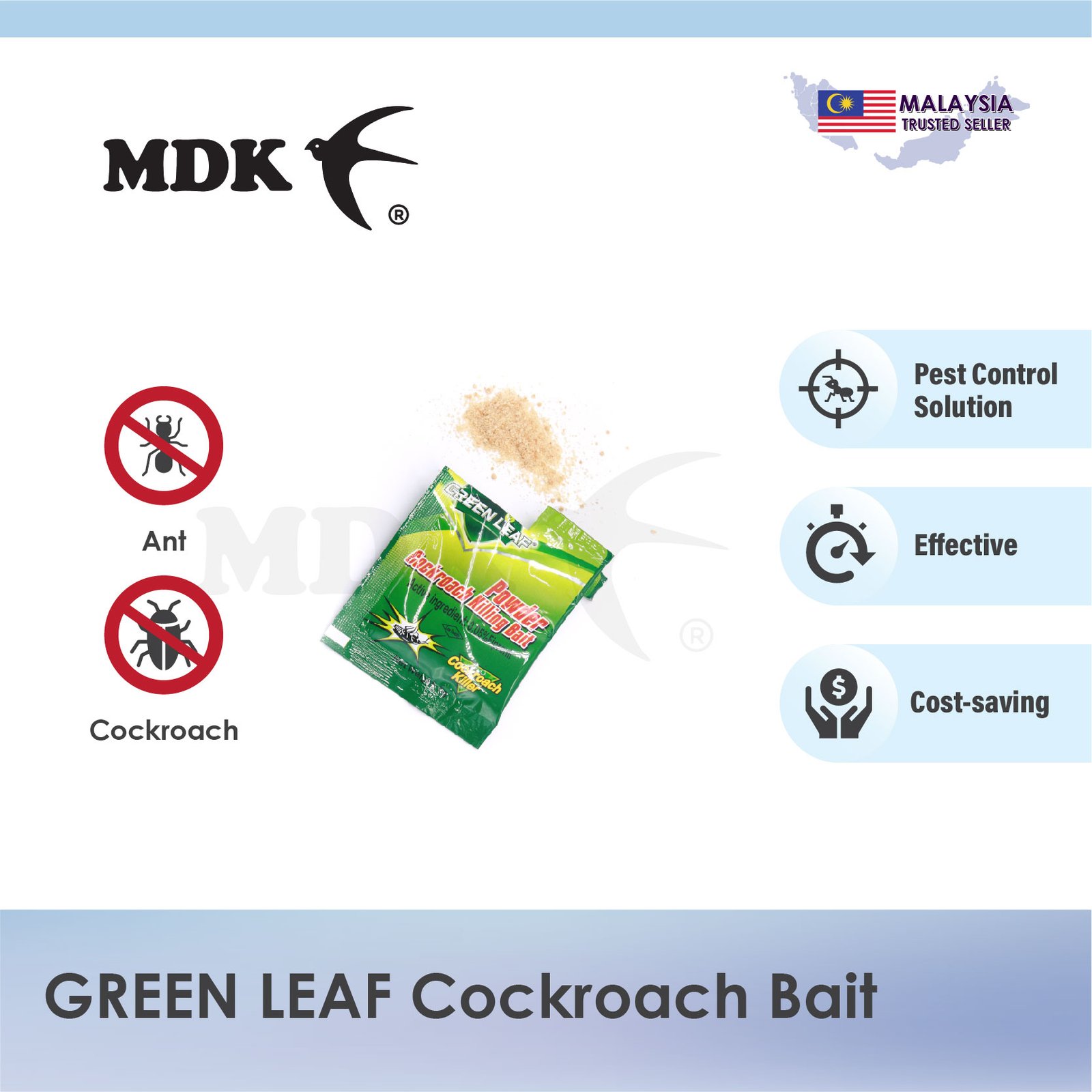 Cockroach Bait (Green Leaf) 5g x 50 sachets - Image 2