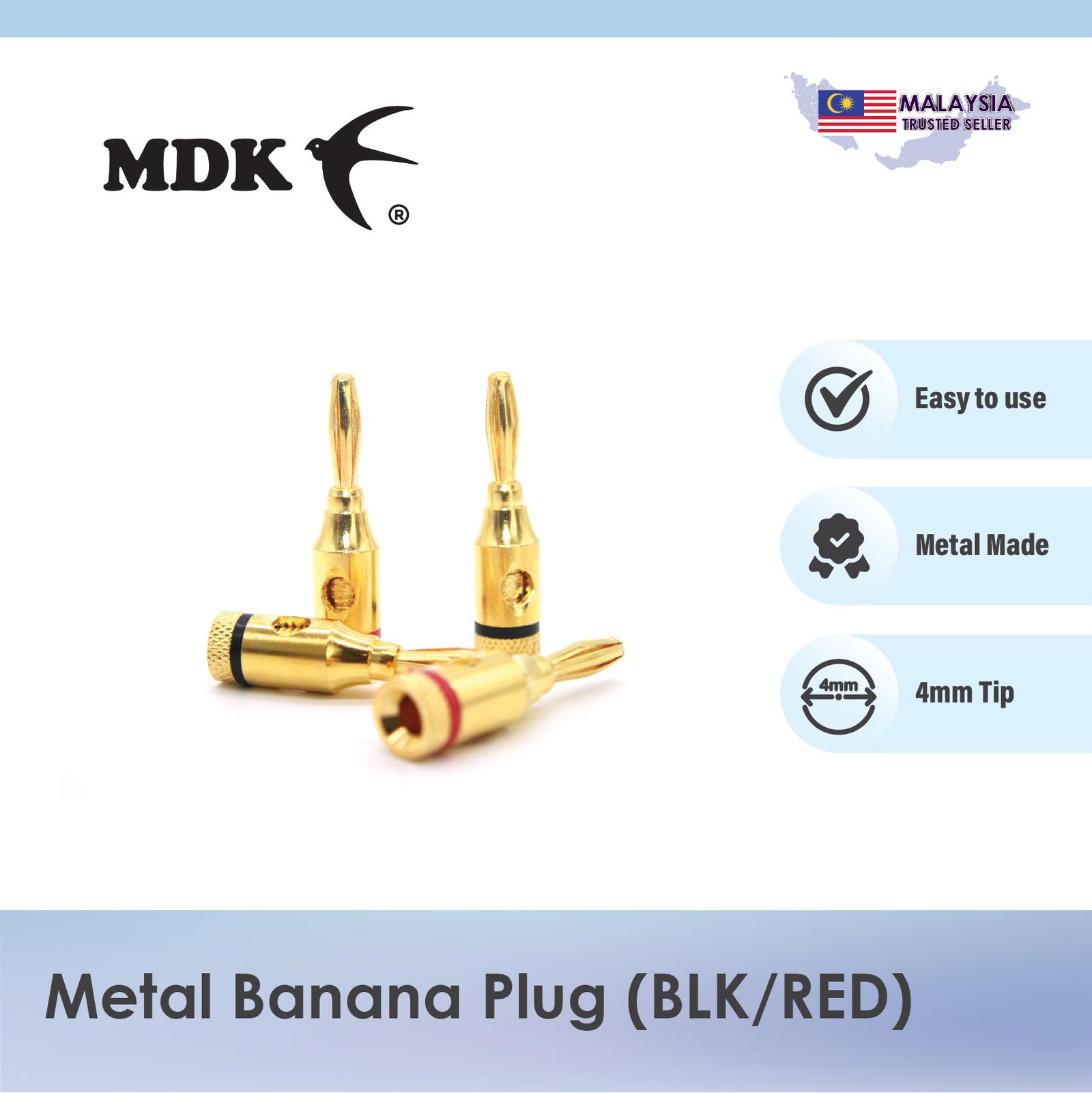Banana Plug for Amplifier / Sound system / High Voltage System (Metal / Plastic)