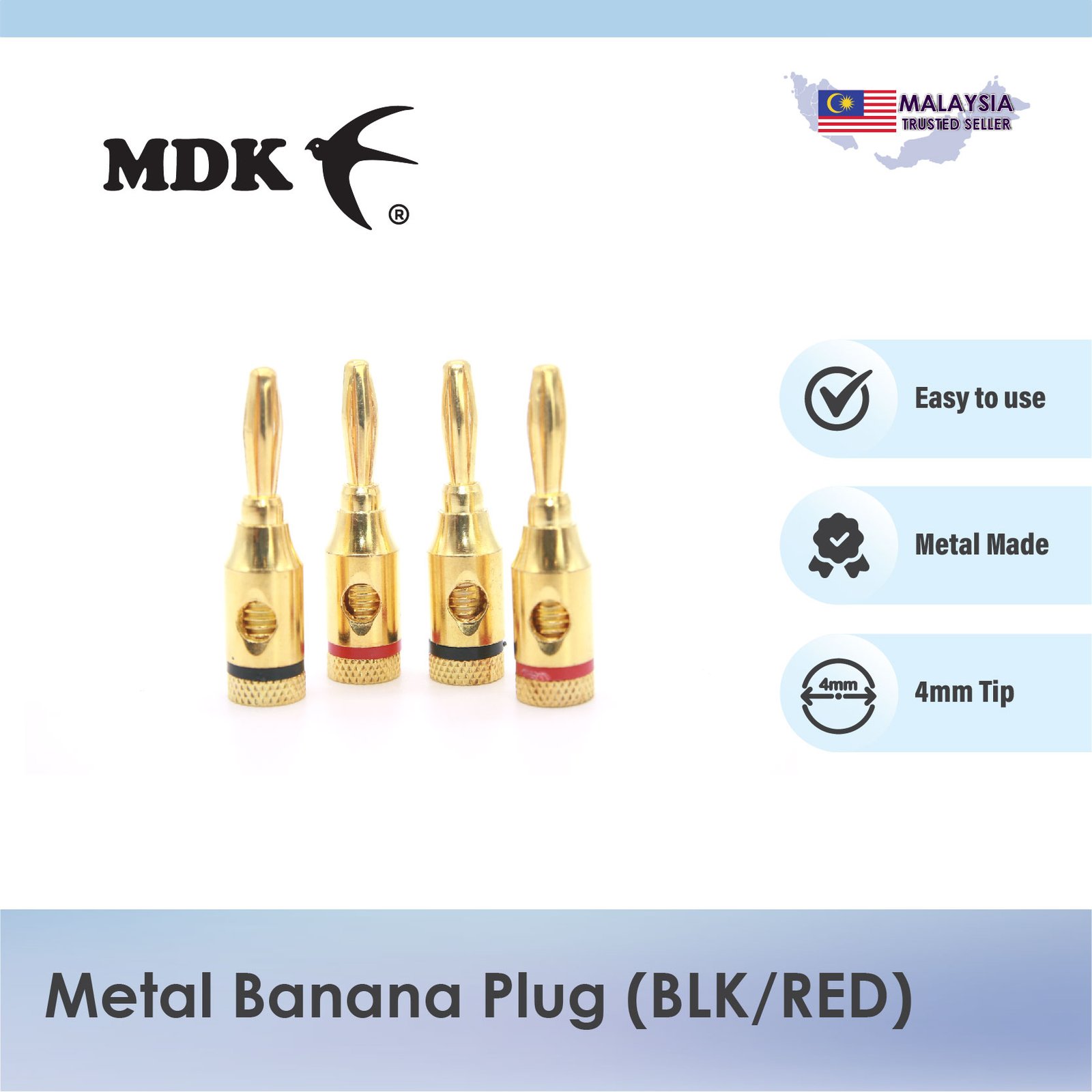 Banana Plug for Amplifier / Sound system / High Voltage System (Metal / Plastic) - Image 3