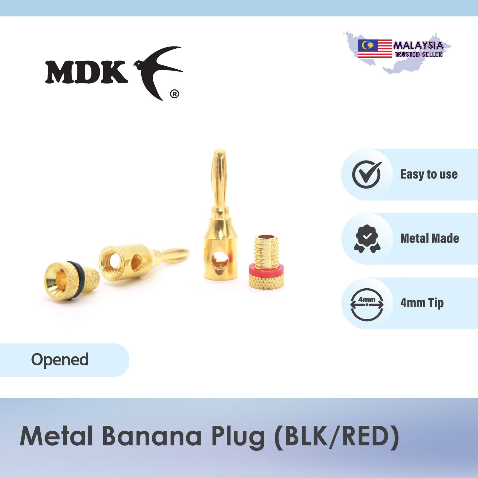 Banana Plug for Amplifier / Sound system / High Voltage System (Metal / Plastic) - Image 5