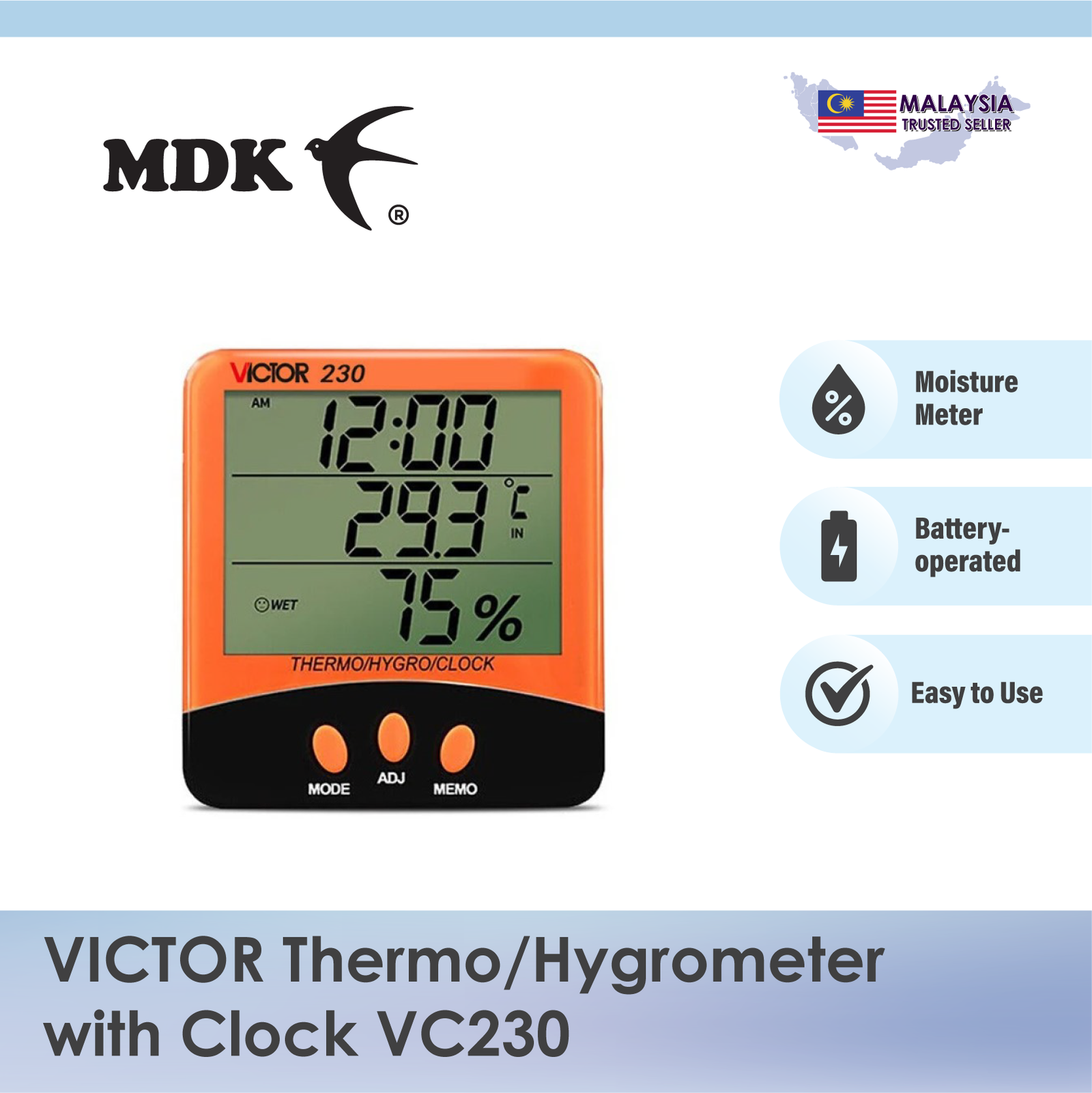 VICTOR Thermo/Hygrometer VC230