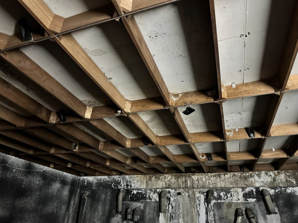 Nesting planks in daylight, after the birds have flown out